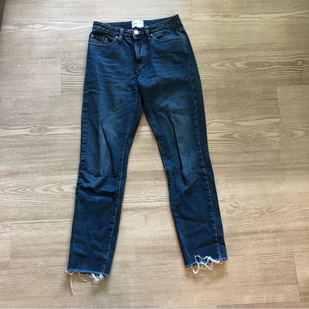 Sézane medium wash button fly jeans